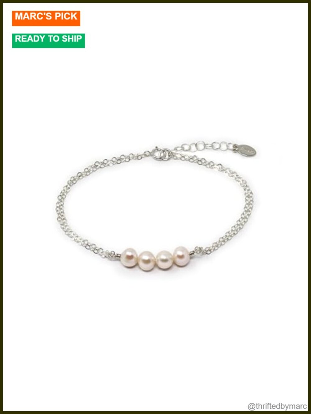 Sterling Silver Freshwater Pearl Bracelet 40th Birthday Gift for Her